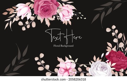 Romantic Sweet Maroon Floral Background Design