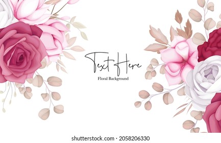 romantic sweet maroon floral background design