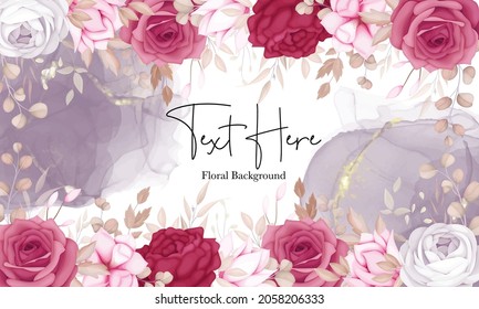 Romantic Sweet Maroon Floral Background Design