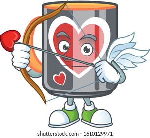 A romantic sweet mug love Cupid with arrow and wings