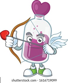 A romantic sweet purple potion Cupid with arrow and wings