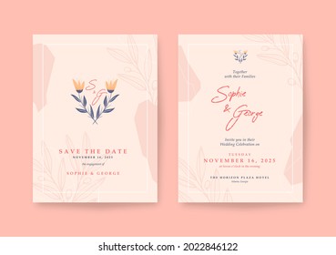 Romantic and sweet wedding card template