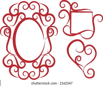 A romantic swirling set of frame design elements.
