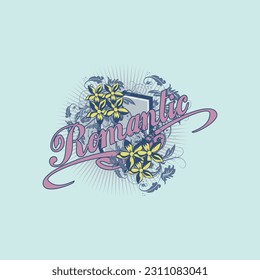 Romantic T Shirt Design Template
