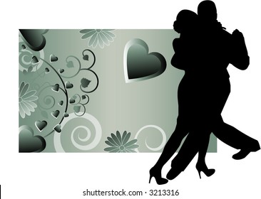 romantic tango dancers vector