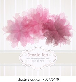 Romantic template frame design for greeting card, vector illustration