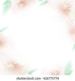 Romantic tender artistic abstract background with flowers. Wedding invitation template.