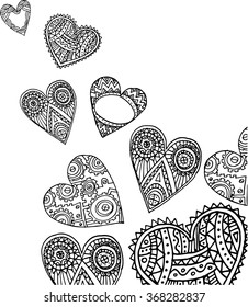 Romantic theme card with stylized hearts for wedding or Valentine's Day. EPS10 Vector.