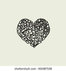 Romantic theme. Heart, Love, flat vector for your design