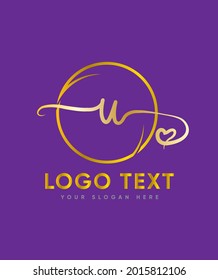 A romantic theme and an incredibly elegant style letter type U logo template, Vector logo for business and company identity