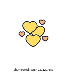 iconos románticos de línea delgada. Ilustración vectorial aislada en blanco. Trazo editable.