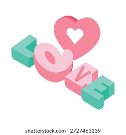 Romântico três dimensionais doces corações soletrando amor isolado no fundo branco limpo