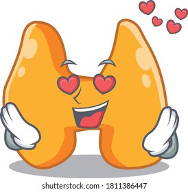 Romantic Thyroid Cartoon Character Has A Falling In Love Eyes