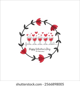 Romantic Toast Illustration with Champagne Glasses and Hearts
Minimalist Line Art of Hands Toasting Champagne
Elegant Valentine's Day Toast Artwork with Hearts