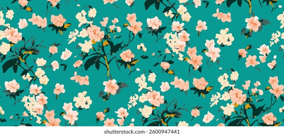 Romantic traditional floral seamless pattern.