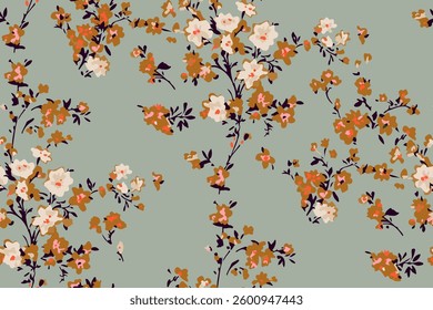 Romantic traditional floral seamless pattern.