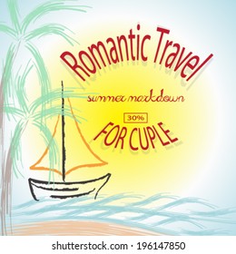 Romantic travel - Vector illustration