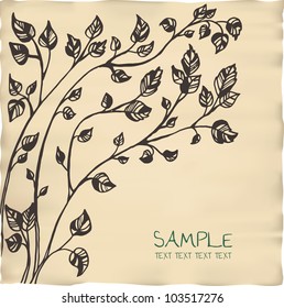 romantic tree invitation parchment card template