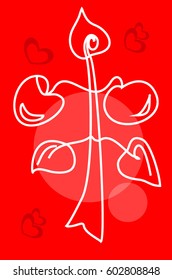 Romantic tree of love