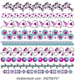 Romantic trim collection with hearts