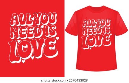 Romantic T-shirt Design for Valentine's Day 