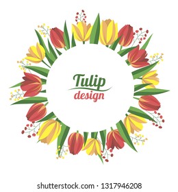 Romantic Tulip pattern. For Your postcard design and printing
