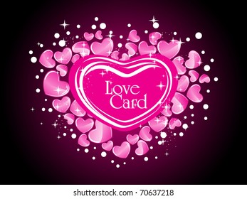 romantic twinkle star background with stylish pink heart