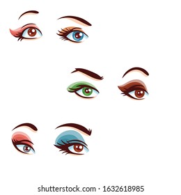 Romantic type of eyes of girls