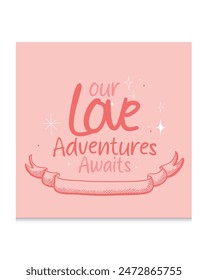 Romantic Typography Design Template Colorful Background