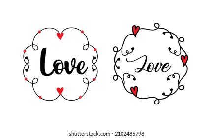 Romantic Typography quote design lettering hand-drawn style. Cute typography elements for Valentine's day, wedding, greeting cards, T-shirts, mugs, decoration, prints, and posters design.  