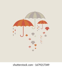 Romantic with umbrella and rain