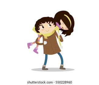 Romantic Valentine Couple Illustration