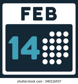 Romantic Valentine Date vector icon. Style is bicolor flat symbol, blue and white colors, rounded angles, dark blue background.