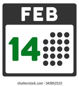 Romantic Valentine Date vector icon. Style is bicolor flat symbol, green and gray colors, rounded angles, white background.