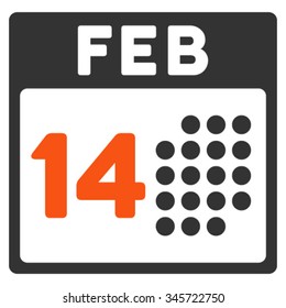 Romantic Valentine Date vector icon. Style is bicolor flat symbol, orange and gray colors, rounded angles, white background.