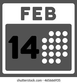 Romantic Valentine Date vector icon. Style is bicolor flat symbol, black and white colors, rounded angles, gray background.