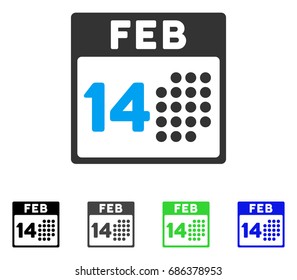 Romantic Valentine Day flat vector pictograph. Colored romantic valentine day gray, black, blue, green pictogram variants. Flat icon style for web design.
