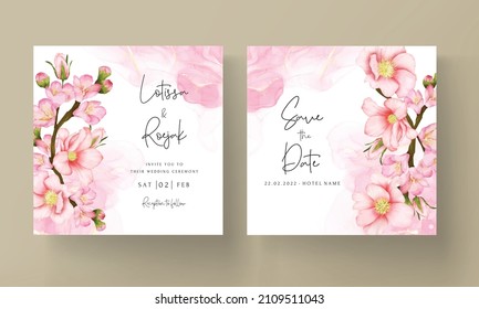 Romantic valentine flower wedding invitation card template