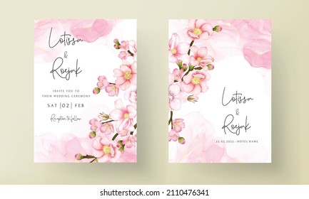 Romantic valentine flower wedding invitation card template