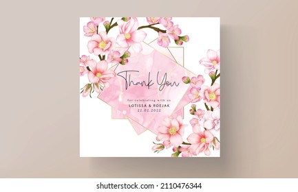 Romantic valentine flower wedding invitation card template