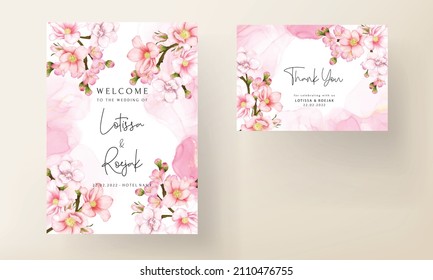 Romantic valentine flower wedding invitation card template
