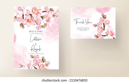 Romantic valentine flower wedding invitation card template