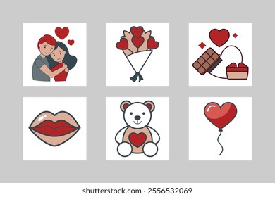 Romantic Valentine Graphic Collection element.