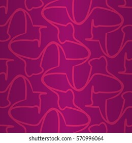 Romantic Valentine pink decorative seamless pattern in carpet style. Tangled puzzle repeatable backdrop. Vivid, symmetric design for fabric, textile, curtain or other purpose.