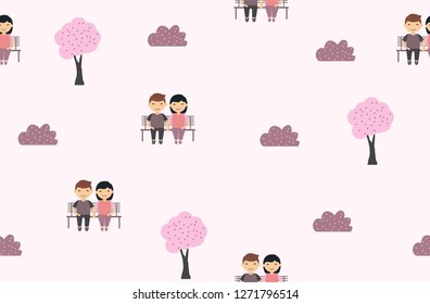 Romantic valentine seamless pattern suitable for background, wallpapaer or web page
