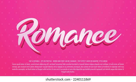 Romantic valentine text effect template with 3d style use for logo and business brand