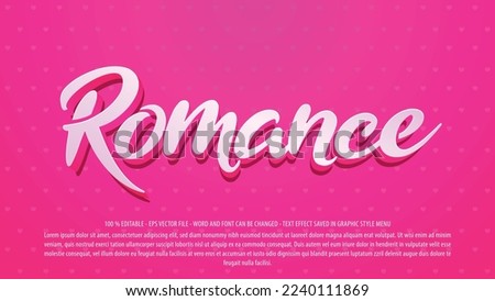 Romantic valentine text effect template with 3d style use for logo and business brand