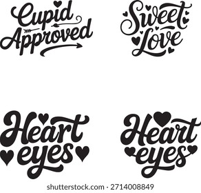 Romântico Valentine T-Shirt Design Bundle - Aspas de Amor, Casal Gráficos e Arte do Coração