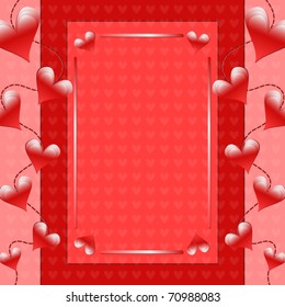 Romantic Valentine vector background with hearts