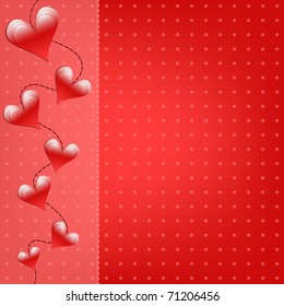 Romantic Valentine vector background with hearts
